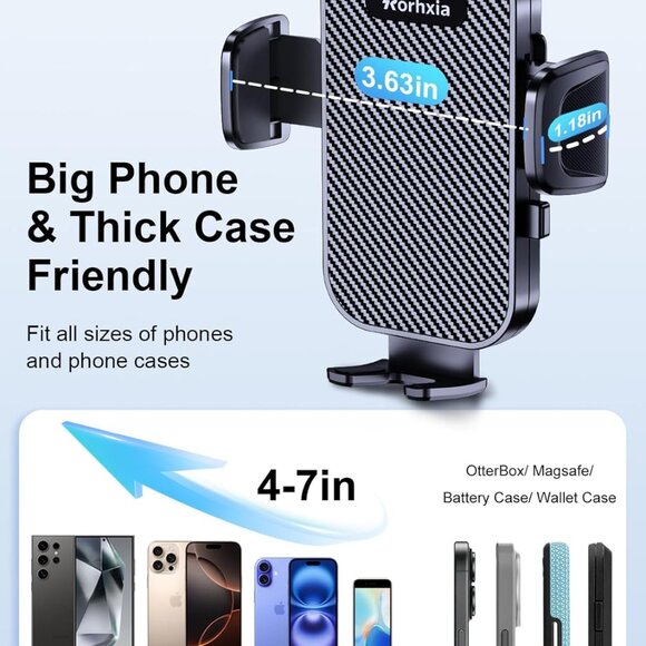 Car Phone Holder / Cell Phone Mount for Dashboard Windshield Vent - Picture 2 of 5